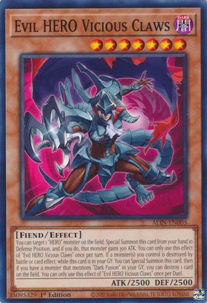 Evil HERO Vicious Claws (ALIN-EN005) - Alliance Insight 1st Edition - Premium Yugioh Single from Konami - Just $0.25! Shop now at Game Crave Tournament Store