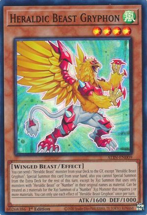 Heraldic Beast Gryphon (ALIN-EN009) - Alliance Insight 1st Edition - Premium Yugioh Single from Konami - Just $0.25! Shop now at Game Crave Tournament Store