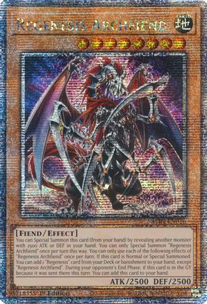 Regenesis Archfiend (Quarter Century Secret Rare) (ALIN-EN016) - Alliance Insight 1st Edition - Premium Yugioh Single from Konami - Just $65.97! Shop now at Game Crave Tournament Store
