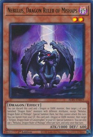 Nebulus, Dragon Ruler of Mishaps (ALIN-EN019) - Alliance Insight 1st Edition - Premium Yugioh Single from Konami - Just $0.62! Shop now at Game Crave Tournament Store