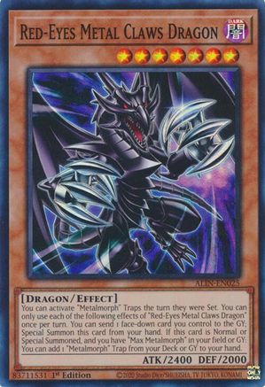 Red-Eyes Metal Claws Dragon (ALIN-EN025) - Alliance Insight 1st Edition - Premium Yugioh Single from Konami - Just $0.36! Shop now at Game Crave Tournament Store