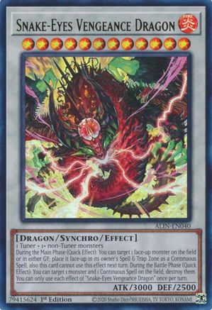 Snake-Eyes Vengeance Dragon (ALIN-EN040) - Alliance Insight 1st Edition - Premium Yugioh Single from Konami - Just $1.31! Shop now at Game Crave Tournament Store