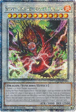 Snake-Eyes Vengeance Dragon (Quarter Century Secret Rare) (ALIN-EN040) - Alliance Insight 1st Edition - Premium Yugioh Single from Konami - Just $37.99! Shop now at Game Crave Tournament Store