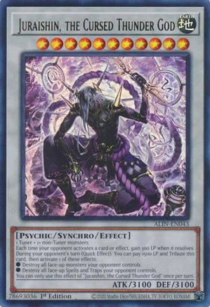Juraishin, the Cursed Thunder God (ALIN-EN043) - Alliance Insight 1st Edition - Premium Yugioh Single from Konami - Just $2.31! Shop now at Game Crave Tournament Store