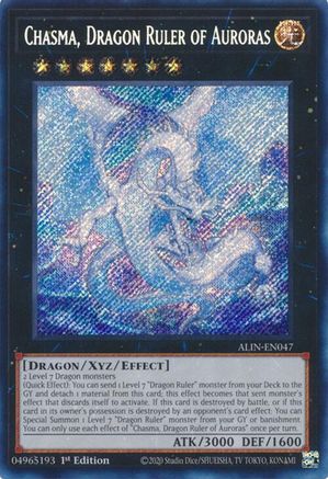 Chasma, Dragon Ruler of Auroras (ALIN-EN047) - Alliance Insight 1st Edition - Premium Yugioh Single from Konami - Just $3.23! Shop now at Game Crave Tournament Store