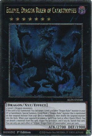 Eclipse, Dragon Ruler of Catastrophes (Quarter Century Secret Rare) (ALIN-EN048) - Alliance Insight 1st Edition - Premium Yugioh Single from Konami - Just $23.92! Shop now at Game Crave Tournament Store