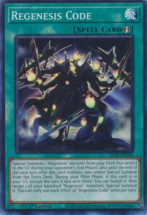 Regenesis Code (ALIN-EN060) - Alliance Insight 1st Edition - Premium Yugioh Single from Konami - Just $0.25! Shop now at Game Crave Tournament Store