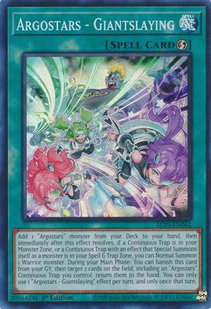 Argostars - Giantslaying (ALIN-EN062) - Alliance Insight 1st Edition - Premium Yugioh Single from Konami - Just $0.25! Shop now at Game Crave Tournament Store