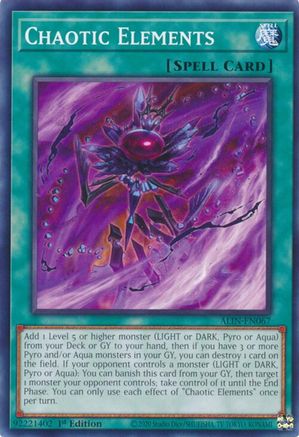 Chaotic Elements (ALIN-EN067) - Alliance Insight 1st Edition - Premium Yugioh Single from Konami - Just $0.25! Shop now at Game Crave Tournament Store