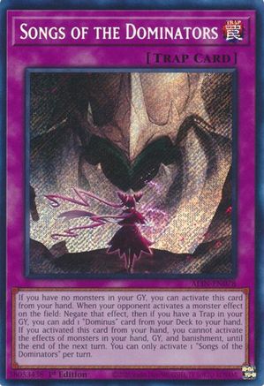 Songs of the Dominators (ALIN-EN078) - Alliance Insight 1st Edition - Premium Yugioh Single from Konami - Just $8.63! Shop now at Game Crave Tournament Store