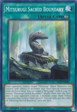 Mitsurugi Sacred Boundary (ALIN-EN095) - Alliance Insight 1st Edition - Premium Yugioh Single from Konami - Just $0.25! Shop now at Game Crave Tournament Store