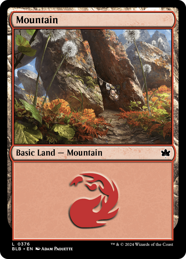 Mountain (BLB-376) - Bloomburrow Foil - Premium MTG Single from Wizards of the Coast - Just $0.25! Shop now at Game Crave Tournament Store