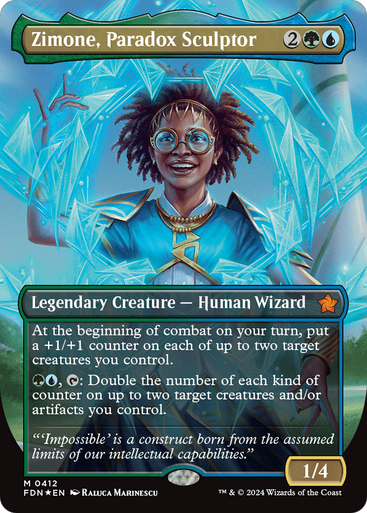 Zimone, Paradox Sculptor (FDN-412) - Foundations (Borderless) Foil - Premium MTG Single from Wizards of the Coast - Just $23.61! Shop now at Game Crave Tournament Store