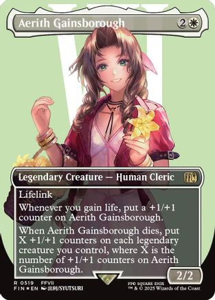Aerith Gainsborough (Borderless) (Surge Foil) (FIN-519) - FINAL FANTASY Foil - Premium MTG Single from Wizards of the Coast - Just $38.42! Shop now at Game Crave Tournament Store