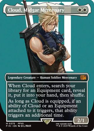 Cloud, Midgar Mercenary (Borderless) (FIN-375) - FINAL FANTASY - Premium MTG Single from Wizards of the Coast - Just $16.49! Shop now at Game Crave Tournament Store