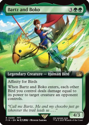 Bartz and Boko (Extended Art) (FIN-469) - FINAL FANTASY Foil - Premium MTG Single from Wizards of the Coast - Just $7.12! Shop now at Game Crave Tournament Store