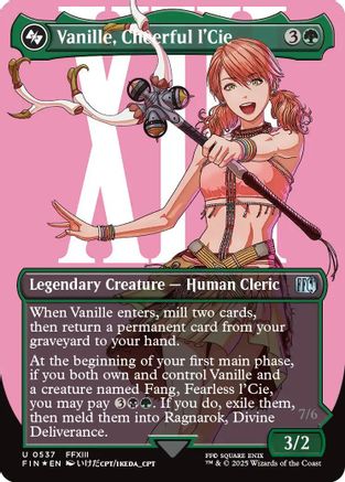 Vanille, Cheerful l'Cie (Borderless) (Surge Foil) (FIN-537) - FINAL FANTASY Foil - Premium MTG Single from Wizards of the Coast - Just $3.34! Shop now at Game Crave Tournament Store