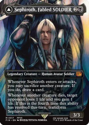 Sephiroth, Fabled SOLDIER (Borderless) (0317) (FIN-317) - FINAL FANTASY Foil - Premium MTG Single from Wizards of the Coast - Just $65.79! Shop now at Game Crave Tournament Store