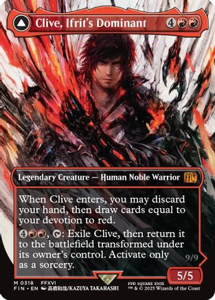 Clive, Ifrit's Dominant (Borderless) (0318) (FIN-318) - FINAL FANTASY - Premium MTG Single from Wizards of the Coast - Just $9.52! Shop now at Game Crave Tournament Store