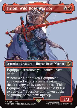 Firion, Wild Rose Warrior (Borderless) (Surge Foil) (FIN-531) - FINAL FANTASY Foil - Premium MTG Single from Wizards of the Coast - Just $10! Shop now at Game Crave Tournament Store