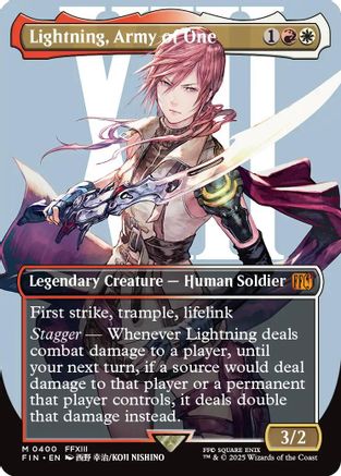 Lightning, Army of One (Borderless) (0400) (FIN-400) - FINAL FANTASY Foil - Premium MTG Single from Wizards of the Coast - Just $14.77! Shop now at Game Crave Tournament Store