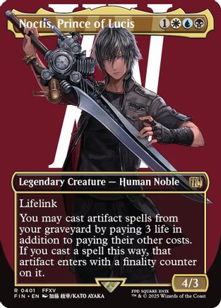 Noctis, Prince of Lucis (Borderless) (FIN-401) - FINAL FANTASY - Premium MTG Single from Wizards of the Coast - Just $1.04! Shop now at Game Crave Tournament Store