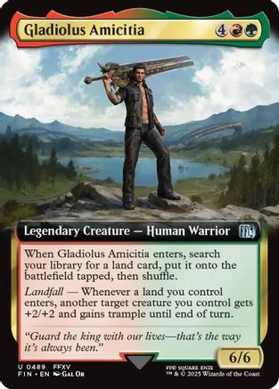 Gladiolus Amicitia (Extended Art) (FIN-489) - FINAL FANTASY Foil - Premium MTG Single from Wizards of the Coast - Just $4.12! Shop now at Game Crave Tournament Store
