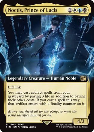 Noctis, Prince of Lucis (Extended Art) (FIN-500) - FINAL FANTASY - Premium MTG Single from Wizards of the Coast - Just $0.95! Shop now at Game Crave Tournament Store