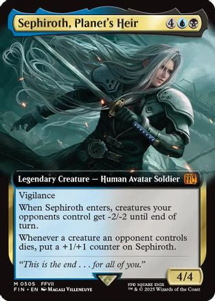 Sephiroth, Planet's Heir (Extended Art) (FIN-505) - FINAL FANTASY Foil - Premium MTG Single from Wizards of the Coast - Just $24.07! Shop now at Game Crave Tournament Store