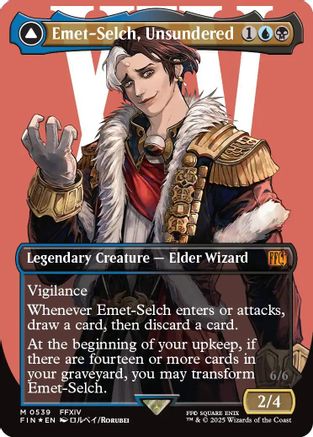 Emet-Selch, Unsundered (Borderless) (Surge Foil) (FIN-539) - FINAL FANTASY Foil - Premium MTG Single from Wizards of the Coast - Just $22.92! Shop now at Game Crave Tournament Store