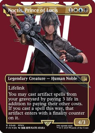 Noctis, Prince of Lucis (Borderless) (Surge Foil) (FIN-546) - FINAL FANTASY Foil - Premium MTG Single from Wizards of the Coast - Just $15.44! Shop now at Game Crave Tournament Store