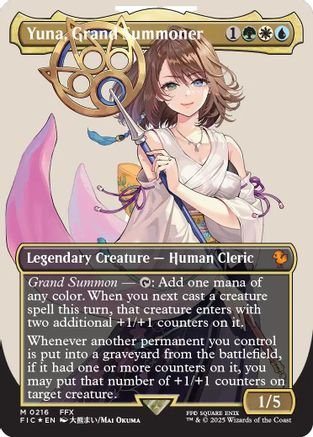 Yuna, Grand Summoner (Borderless) (Surge Foil) (FIC-216) - Commander: FINAL FANTASY Foil - Premium MTG Single from Wizards of the Coast - Just $132.23! Shop now at Game Crave Tournament Store