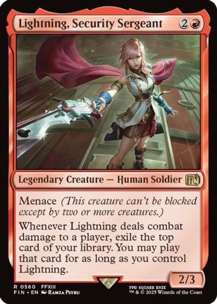 Lightning, Security Sergeant (FIN-560) - FINAL FANTASY - Premium MTG Single from Wizards of the Coast - Just $0.36! Shop now at Game Crave Tournament Store