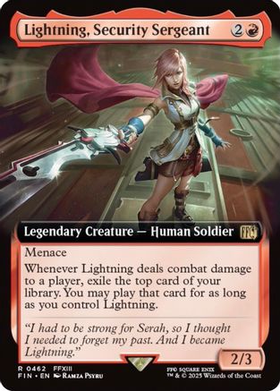 Lightning, Security Sergeant (Extended Art) (FIN-462) - FINAL FANTASY Foil - Premium MTG Single from Wizards of the Coast - Just $12.72! Shop now at Game Crave Tournament Store