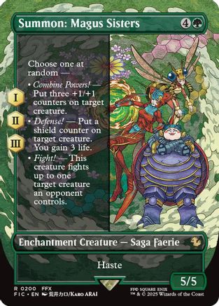 Summon: Magus Sisters (Borderless) (FIC-200) - Commander: FINAL FANTASY - Premium MTG Single from Wizards of the Coast - Just $1.14! Shop now at Game Crave Tournament Store