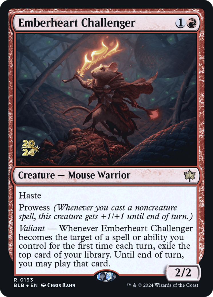 Emberheart Challenger (PBLB-133S) - Bloomburrow Promos Foil - Premium MTG Single from Wizards of the Coast - Just $3.54! Shop now at Game Crave Tournament Store