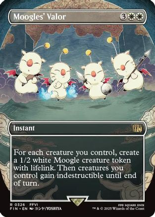 Moogles' Valor (Borderless) (FIN-326) - FINAL FANTASY - Premium MTG Single from Wizards of the Coast - Just $0.85! Shop now at Game Crave Tournament Store