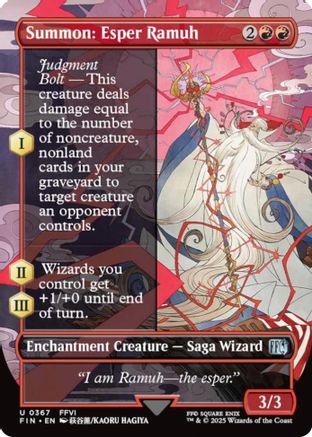 Summon: Esper Ramuh (Borderless) (FIN-367) - FINAL FANTASY - Premium MTG Single from Wizards of the Coast - Just $0.08! Shop now at Game Crave Tournament Store