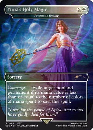 Yuna's Holy Magic - Prismatic Ending (Rainbow Foil) (SLD-1868) - Secret Lair Drop Series Foil - Premium MTG Single from Wizards of the Coast - Just $0.74! Shop now at Game Crave Tournament Store