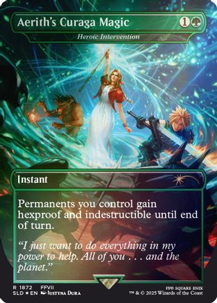 Aerith's Curaga Magic - Heroic Intervention (Rainbow Foil) (SLD-1872) - Secret Lair Drop Series Foil - Premium MTG Single from Wizards of the Coast - Just $4.10! Shop now at Game Crave Tournament Store