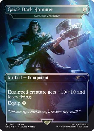 Gaia's Dark Hammer - Colossus Hammer (Rainbow Foil) (SLD-1866) - Secret Lair Drop Series Foil - Premium MTG Single from Wizards of the Coast - Just $2.40! Shop now at Game Crave Tournament Store