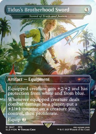 Tidus's Brotherhood Sword - Sword of Truth and Justice (Rainbow Foil) (SLD-1867) - Secret Lair Drop Series Foil - Premium MTG Single from Wizards of the Coast - Just $6.85! Shop now at Game Crave Tournament Store