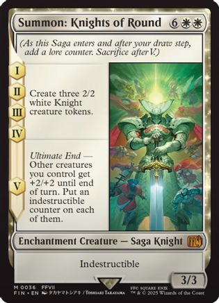 Summon: Knights of Round (FIN-036) - FINAL FANTASY Foil - Premium MTG Single from Wizards of the Coast - Just $8.07! Shop now at Game Crave Tournament Store