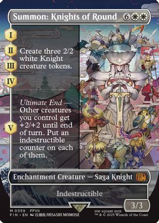 Summon: Knights of Round (Borderless) (FIN-359) - FINAL FANTASY Foil - Premium MTG Single from Wizards of the Coast - Just $15.18! Shop now at Game Crave Tournament Store