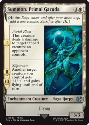 Summon: Primal Garuda (FIN-037) - FINAL FANTASY Foil - Premium MTG Single from Wizards of the Coast - Just $0.08! Shop now at Game Crave Tournament Store