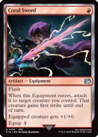 Coral Sword (FIN-134) - FINAL FANTASY - Premium MTG Single from Wizards of the Coast - Just $0.08! Shop now at Game Crave Tournament Store