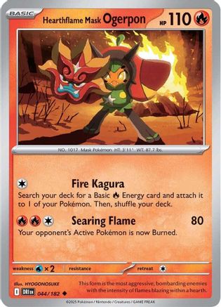 Hearthflame Mask Ogerpon 44 - SV10 Destined Rivals Reverse Holofoil