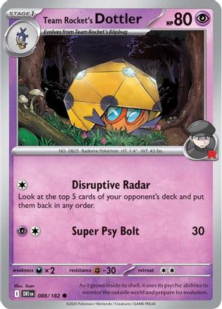 Team Rocket's Dottler 88 - SV10 Destined Rivals