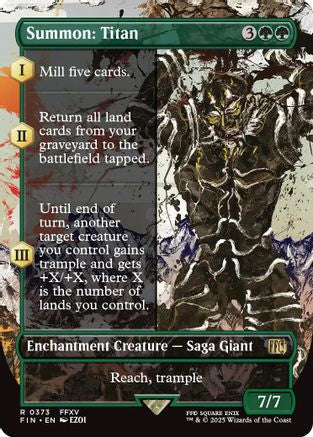 Summon: Titan (Borderless) (FIN-373) - FINAL FANTASY - Premium MTG Single from Wizards of the Coast - Just $1.66! Shop now at Game Crave Tournament Store