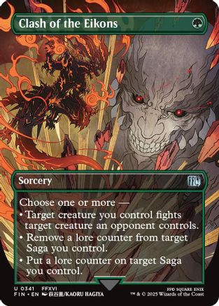 Clash of the Eikons (Borderless) (FIN-341) - FINAL FANTASY Foil - Premium MTG Single from Wizards of the Coast - Just $0.09! Shop now at Game Crave Tournament Store